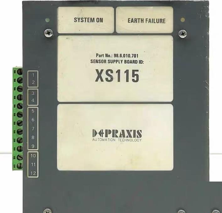 Praxis Automation XS115 Sensor Supply Board 98 6 010 701