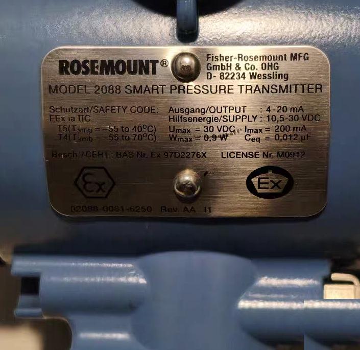 ROSEMOUNT 2088 Ex 4-20mA 10 5-30VDC