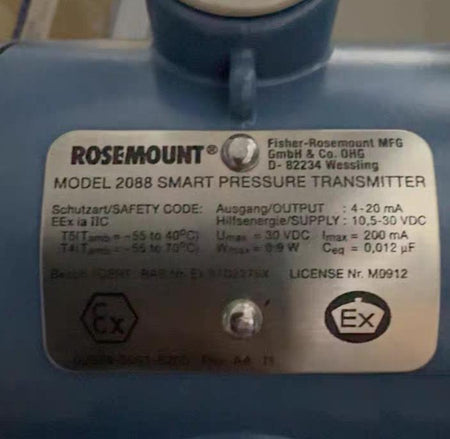 ROSEMOUNT 2088 SMART 4-20mA 10 5-30VDC Ex