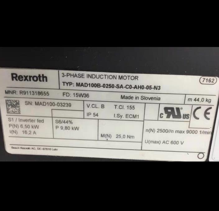 Rexroth MAD100B-0250-SA-C0-AH0-05-N3 2500-9000r min 16 2A 6 50kW