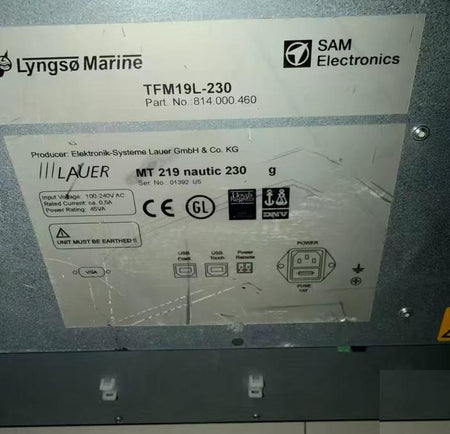 SAM ELECTRONICS TFM19L-230 814 000 460 LAUER MT 219 nautic 230 g 100-240V AC USB