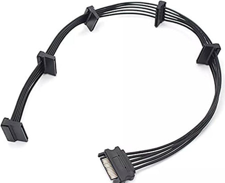 SATA 15 Pin Male to 5 15 Pin SATA Female Hard Drive Power Splitter Adapter Cable