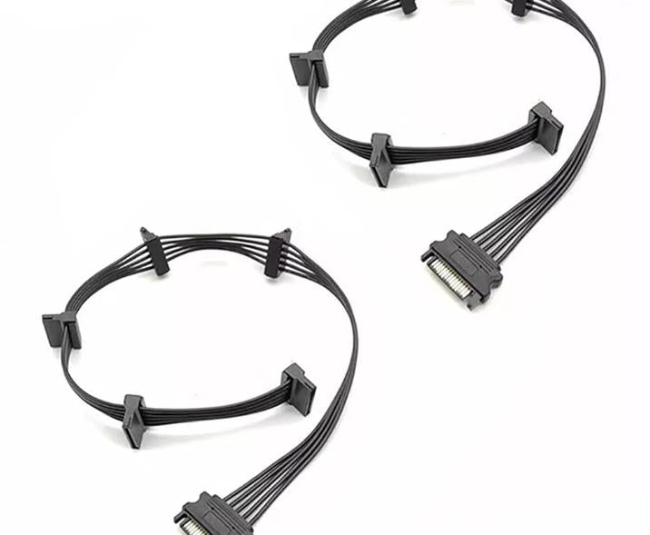 SATA 15 Pin Male to 5 15 Pin SATA Female Hard Drive Power Splitter Adapter Cable