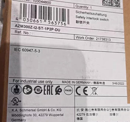 SCHMERSAL AZM300Z-I2-ST-1P2P-DU 103044800 4700 N4-2