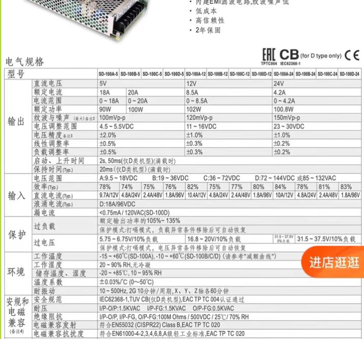 SD-100B-12 100W    DC-DC          DC24V 19-36V 6A   12V8 5A   199 98 38  23