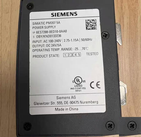 SIMATIC PM207 5A 6ES7288-0ED10-0AA0 AC 100-240V DC 24V 5A -25 70℃