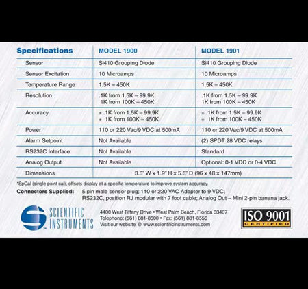 SI 1901 CTI Diode 9VDC 4 Scientific Instruments 1901-KOMAG CTILA-10 model 1901 temperature indicator 24VDC