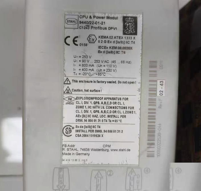 STAHL R Stahl 9440 22-01-21 CPU Profibus DPV1 9440 22-01-21