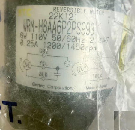 STC MIURA 8RH2-DW30S993 WRM-H8AA6P2PS9936w 110V 50 60HZ 1200 14500rpm