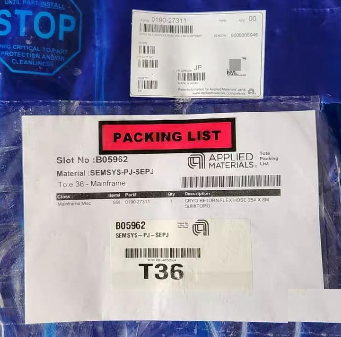 SUMITOMO 0190-27311 0190-27312 25A 8M 1 8 0190-27311 CRYO RETURN FLEX HOSE0190-27312 CRYO SUPPLY FLEX HOSEMADE IN JAPAN