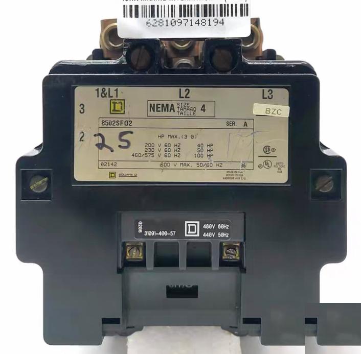 Square D 8502SF02 Magnetic Motor Starter Contactor