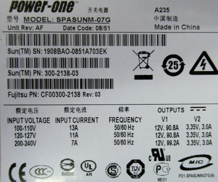 SPASUNM-07G 300-2138-03 1200W T5220 T5240