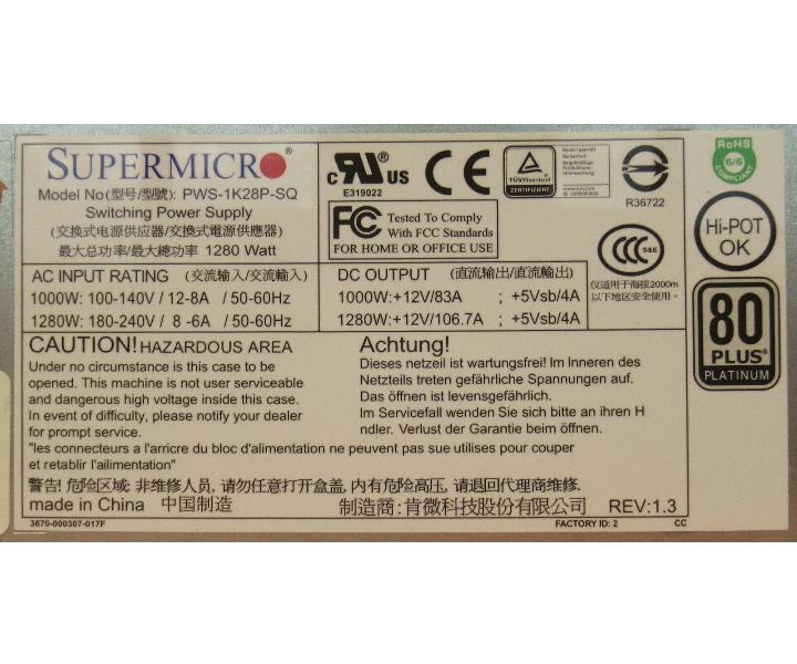 PWS-1K28P-SQ 1280W