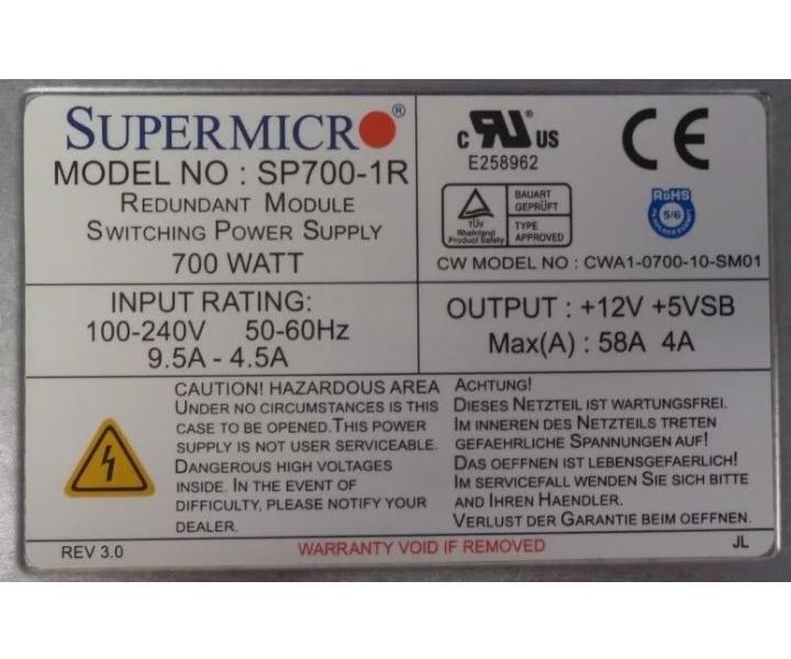 Hot-Swap SP700-1R PWS-0065 700W