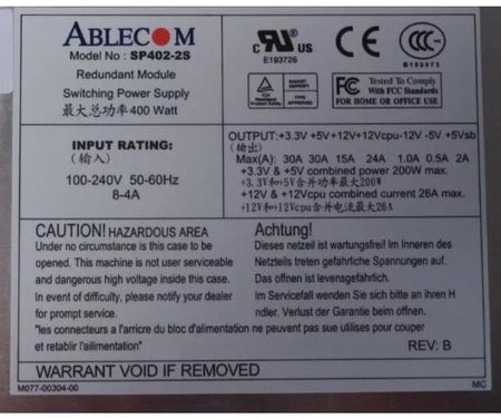 Hot-Swap SP402-2S PWS-0037 400W