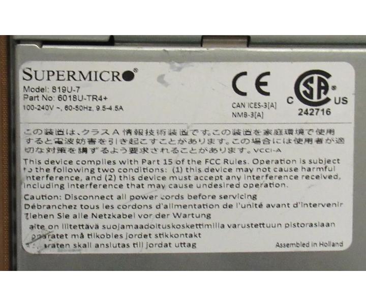 CSE-819U-7 E5-2620v4 X10DRU-i 32GB