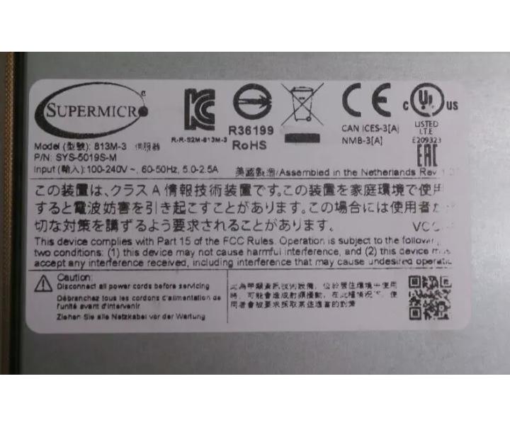 SYS-5019S-M 813M-3 Quad-Core E3-1245v6 16GB 240GB 4Bay