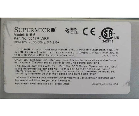 CSE-815 X9SRW-F E5-2600v2 4-Bay 9240-4i
