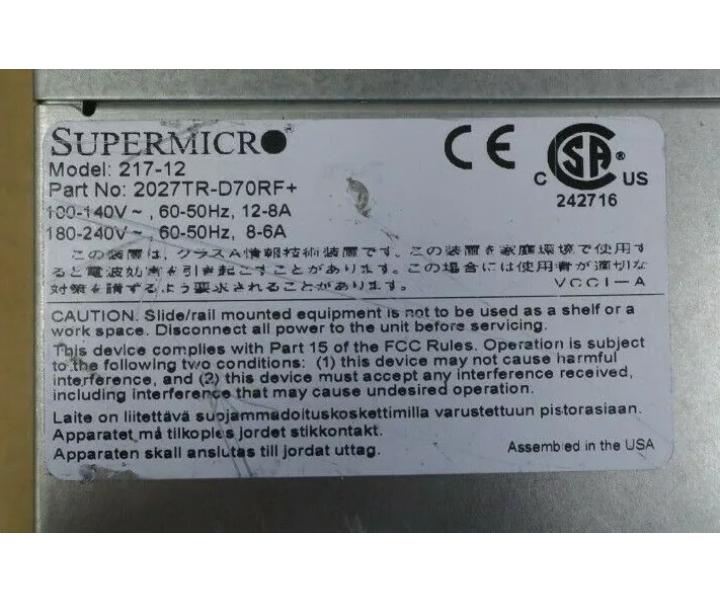 2027TR-D70RF 24-Bay 2-Node X9DRT-HF 4x10GbE