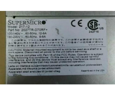 2027TR-D70RF 24-Bay 2-Node X9DRT-HF 4x10GbE