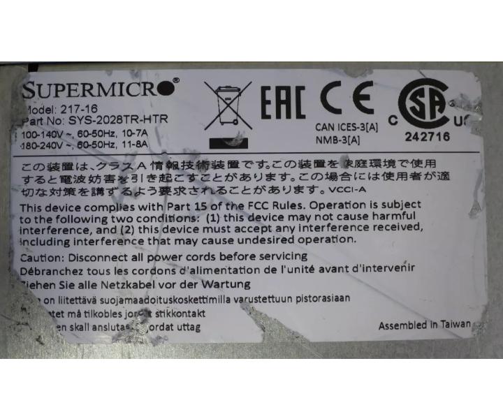 CSE-217 X10DRT-H 10-Core E5-2630V4 24Bay