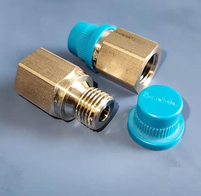 Swagelok Cajon SS-4-A-4RS Stainless Steel Pipe Fitting Adapter 1 4 in Female NPT x 1 4 in Male ISO Parallel Thread Straight Shoulder 2