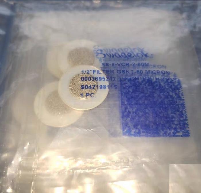 Swagelok SS-8-VCR-2-60M 316L Stainless Steel VCR Face Seal Fitting 1 2 in Silver Plated Snubber Gasket Non-Retained Style 60 Micron SS-8-VCR-2-60M 320 SS-8-VCR-2-20M 20 SS-12-VCR-2-60M 5 648RMB