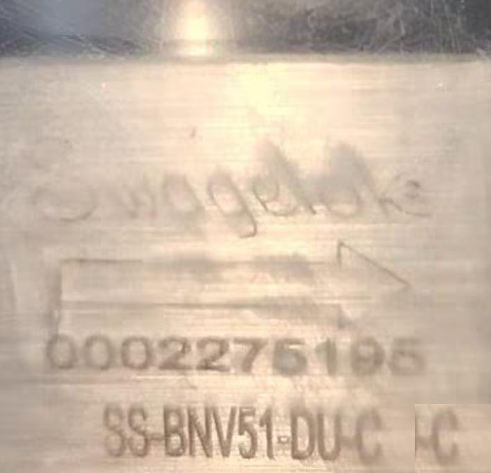 Swagelok SS-BNV51-DU-C 316L 1 4 in VCR Ep SC-01 SS-BNV51-DU-C 6 076 49 1