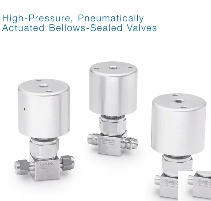 Swagelok SS-HBVCR4-CM Stainless Steel High Pressure Bellows Sealed Valve 1 4 in Male Swagelok VCR Fitting NC Actuator with an Unknown Indicator Switch or not 1 4 in VCR