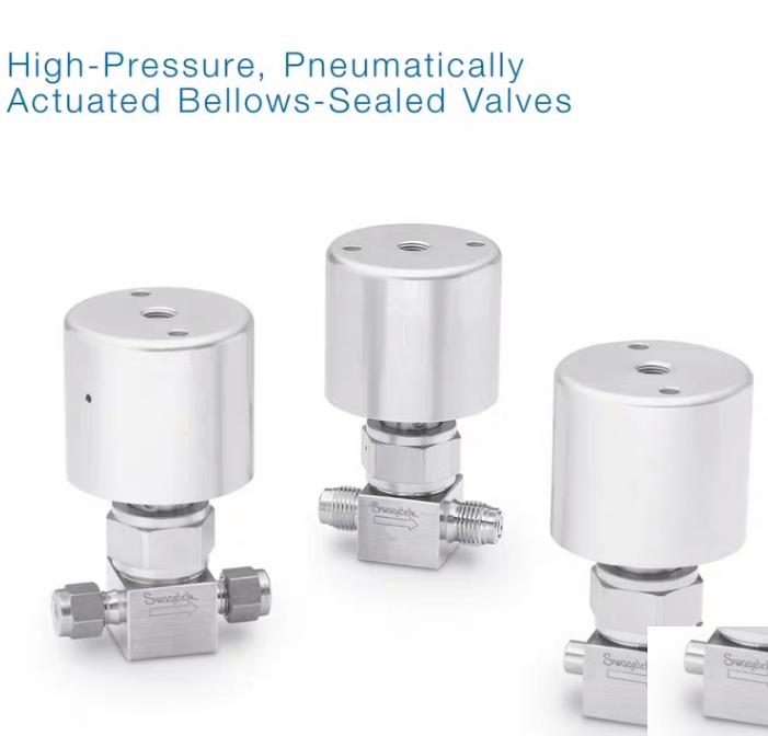 Swagelok SS-HBVCR4-CM Stainless Steel High Pressure Bellows Sealed Valve 1 4 in Male Swagelok VCR Fitting NC Actuator with an Unknown Indicator Switch or not 1 4 in VCR