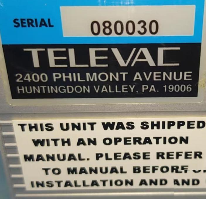 TELEVAC MM200 2-7900-204SP CV4A 110V 220V 8000 1500 4 6000 14000
