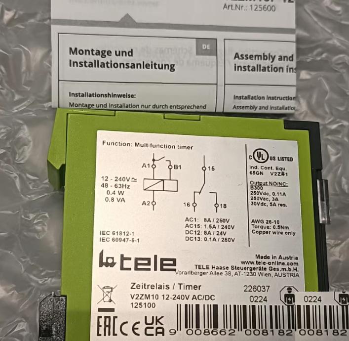 TELE 125100V2ZM10 12-240V AC DC 400 G11-2