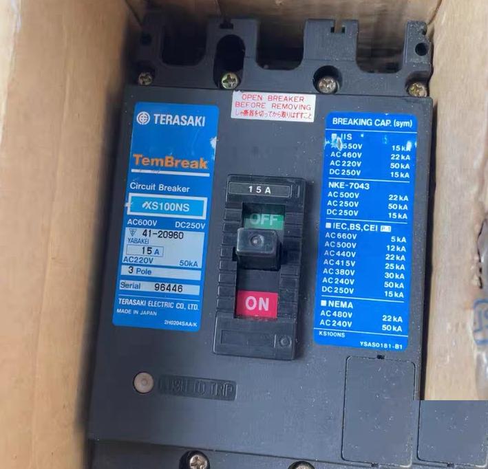 TERASAKI XS100NS 3 15A AC600V DC250V 50kA