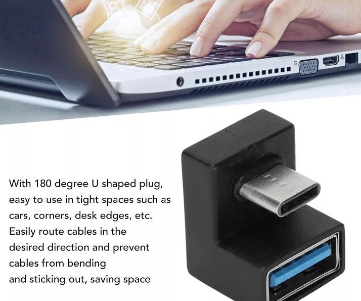 Tablet Mobile Phone U Shape Adapter USB 3 1 C Male to USB 3 0 A Female Extender
