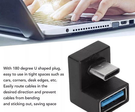 Tablet Mobile Phone U Shape Adapter USB 3 1 C Male to USB 3 0 A Female Extender
