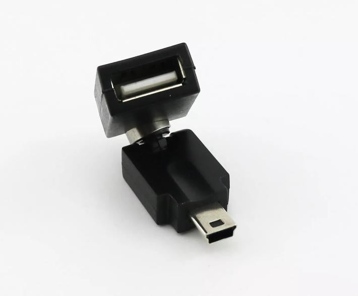 USB 2 0 A Female To Mini 5 Pin Male Plug 360 Degree Rotation Extension Adapter