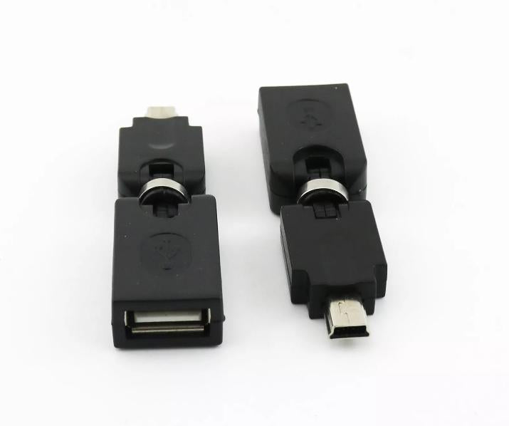 USB 2 0 A Female To Mini 5 Pin Male Plug 360 Degree Rotation Extension Adapter