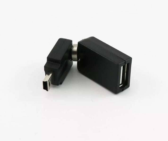 USB 2 0 A Female To Mini 5 Pin Male Plug 360 Degree Rotation Extension Adapter