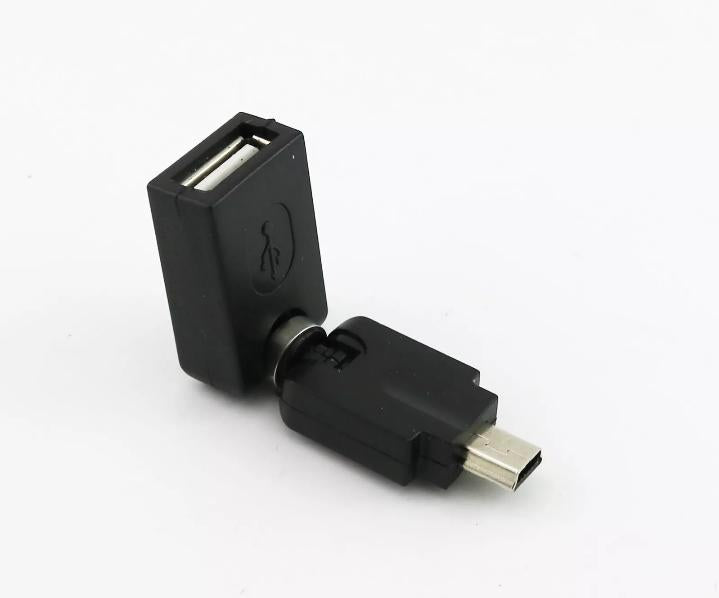 USB 2.0 A Female To Mini 5 Pin Male Plug 360 Degree Rotation Extension ...