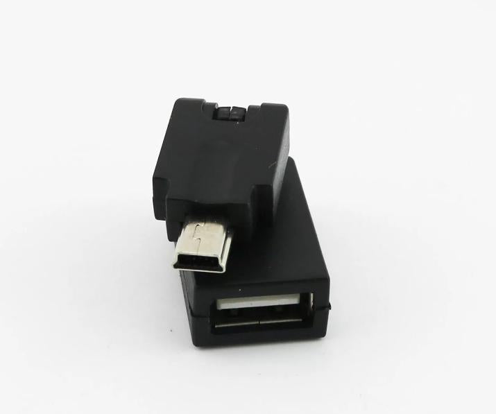 USB 2 0 A Female To Mini 5 Pin Male Plug 360 Degree Rotation Extension Adapter