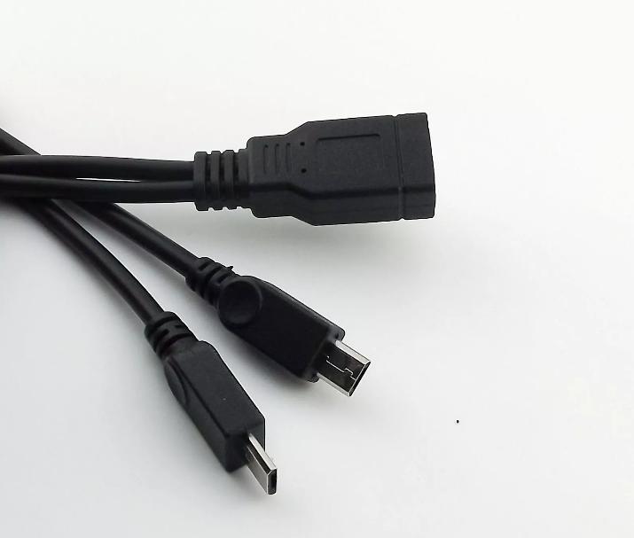 USB 2 0 A Female to 2 Micro USB 5 Pin Male Data Charger Y Splitter Cable Adapter