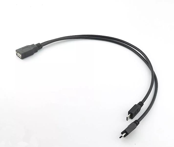 USB 2 0 A Female to 2 Micro USB 5 Pin Male Data Charger Y Splitter Cable Adapter