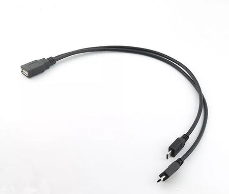 USB 2 0 A Female to 2 Micro USB 5 Pin Male Data Charger Y Splitter Cable Adapter