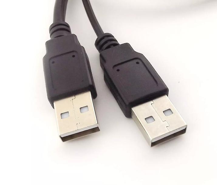 USB 2 0 A Male Plug to Dual USB 2 0 A Male Extension Y Splitter Cable Cord Black