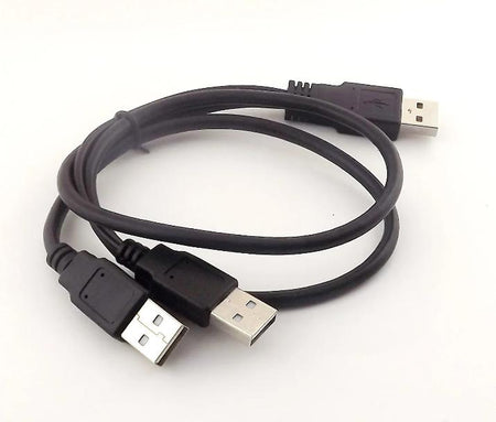 USB 2 0 A Male Plug to Dual USB 2 0 A Male Extension Y Splitter Cable Cord Black