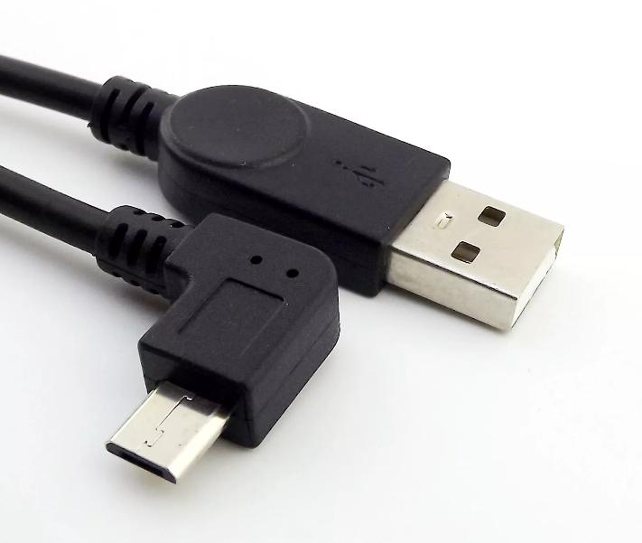 USB 2 0 A Male Plug to Micro USB B 5 Pin Male Left Angle Adapter Convertor Cable