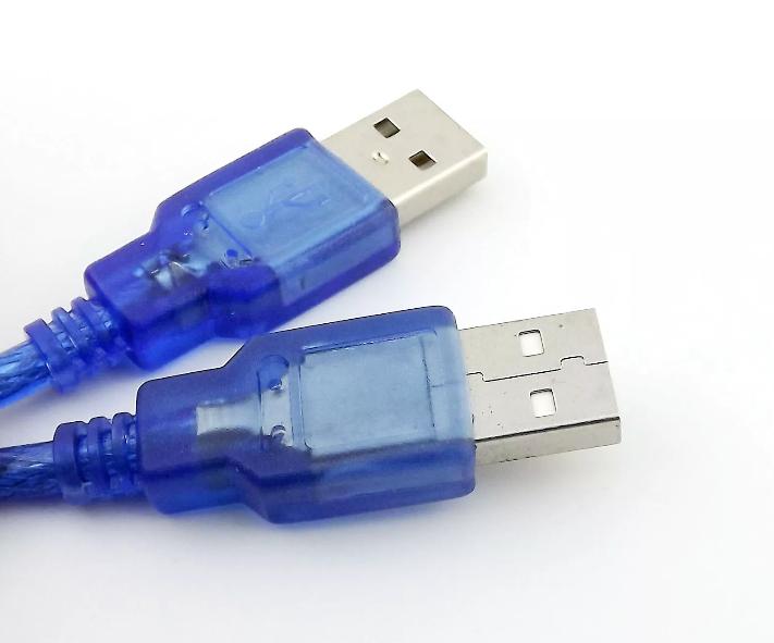 USB 2 0 A Male To USB 2 0 A Male Data Connector Adapter Extension Cable Blue 1FT