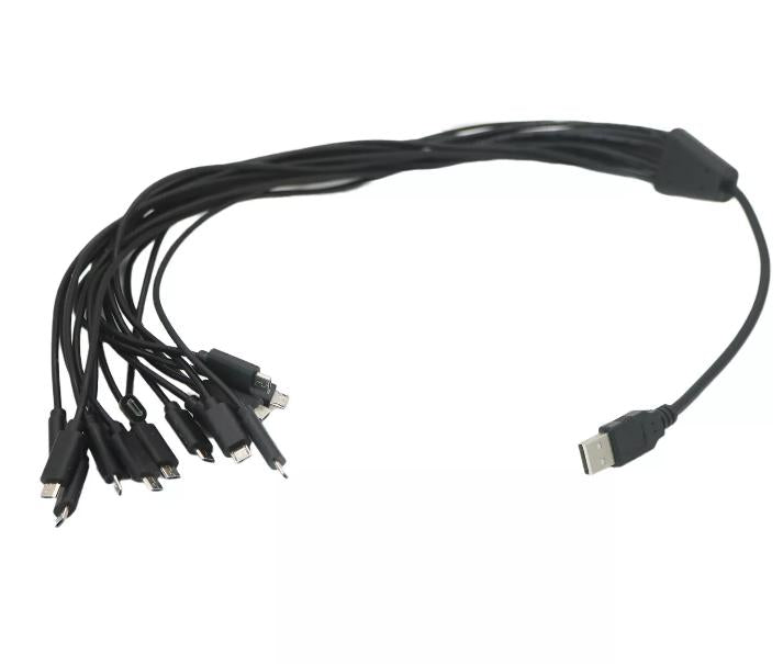 USB 2 0 A Male to Multi Micro USB Male 16 in 1 Splitter Charging Cable Android