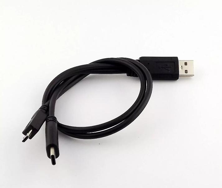 USB 2 0 A Male to USB 3 1 Type C Micro USB B Male Data Charger Y Splitter Cable