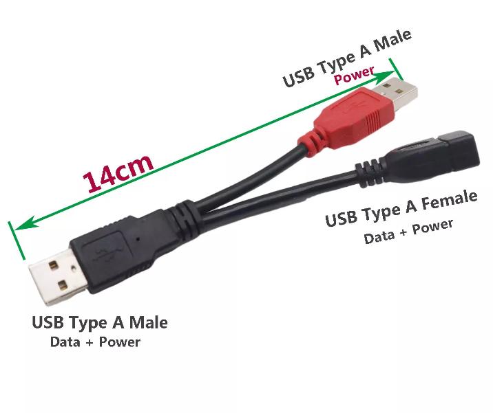 USB 2 0 A Type Male to Female Data Sync Power Adapter HDD External Hard Cable